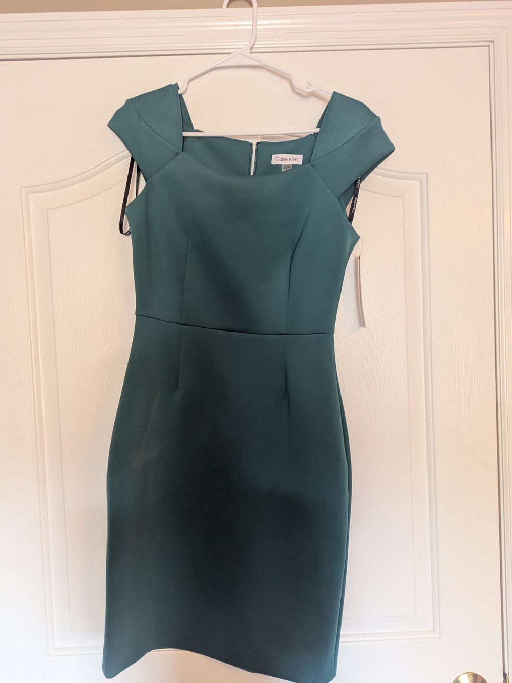 Calvin Klein Teal One-Shoulder Sheath Dress